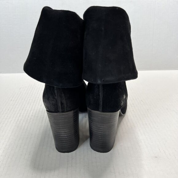 Free People Mila Heel Boot Black Suede Fold Over Made in Italy Boho size 38 - Picture 7 of 9